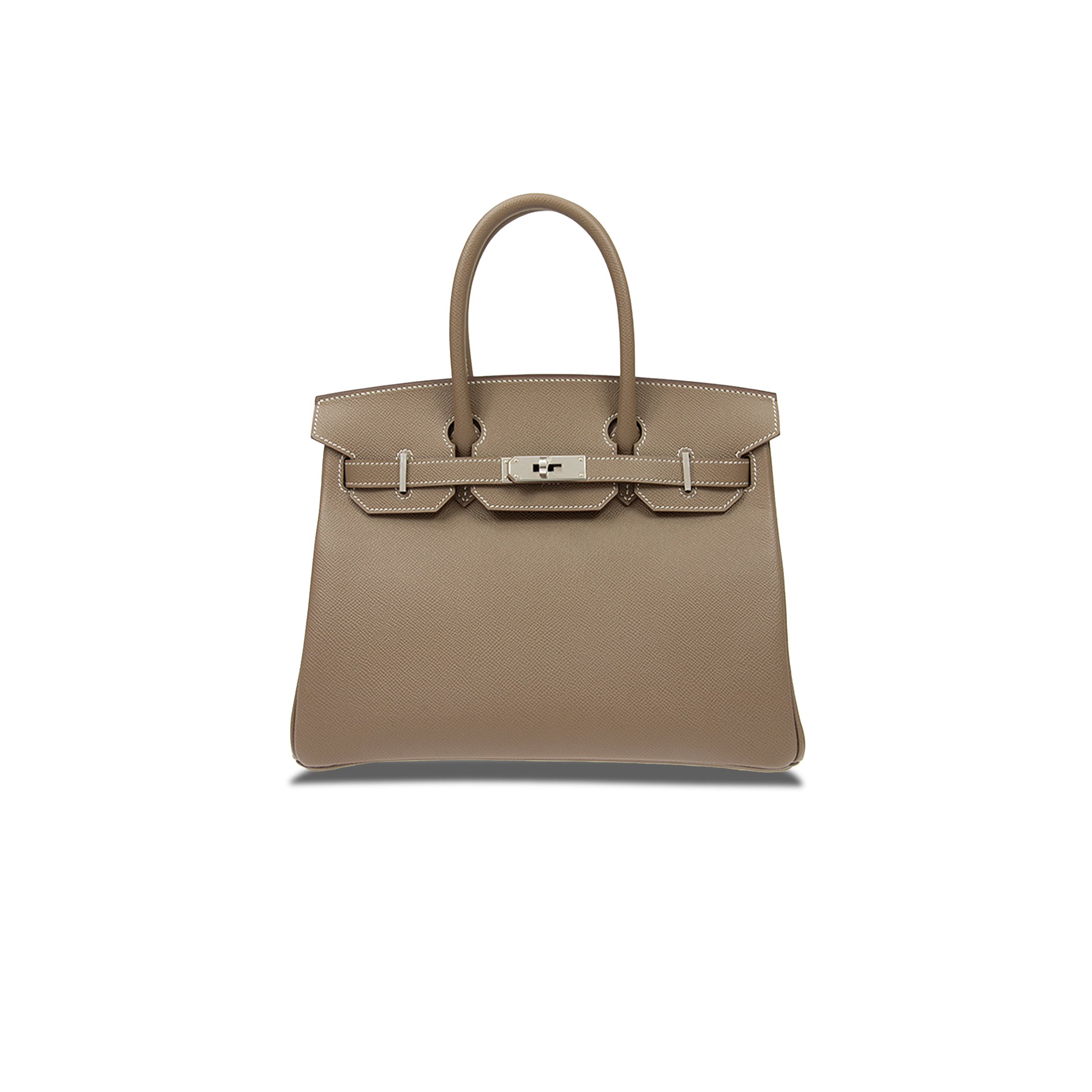 H**mes master birkin 30 togo leather elephant grey silver buckle bag bk3018epss (25*20*13cm)